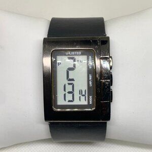Unlisted By Kenneth Cole Digital Watch 33mm black tone quartz wide running